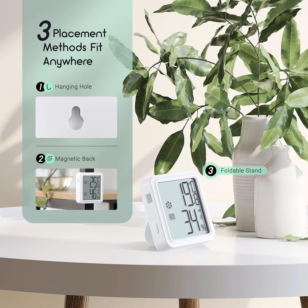 Wireless Thermometer Hygrometer, Indoor Temperature Humidity Sensor with How...