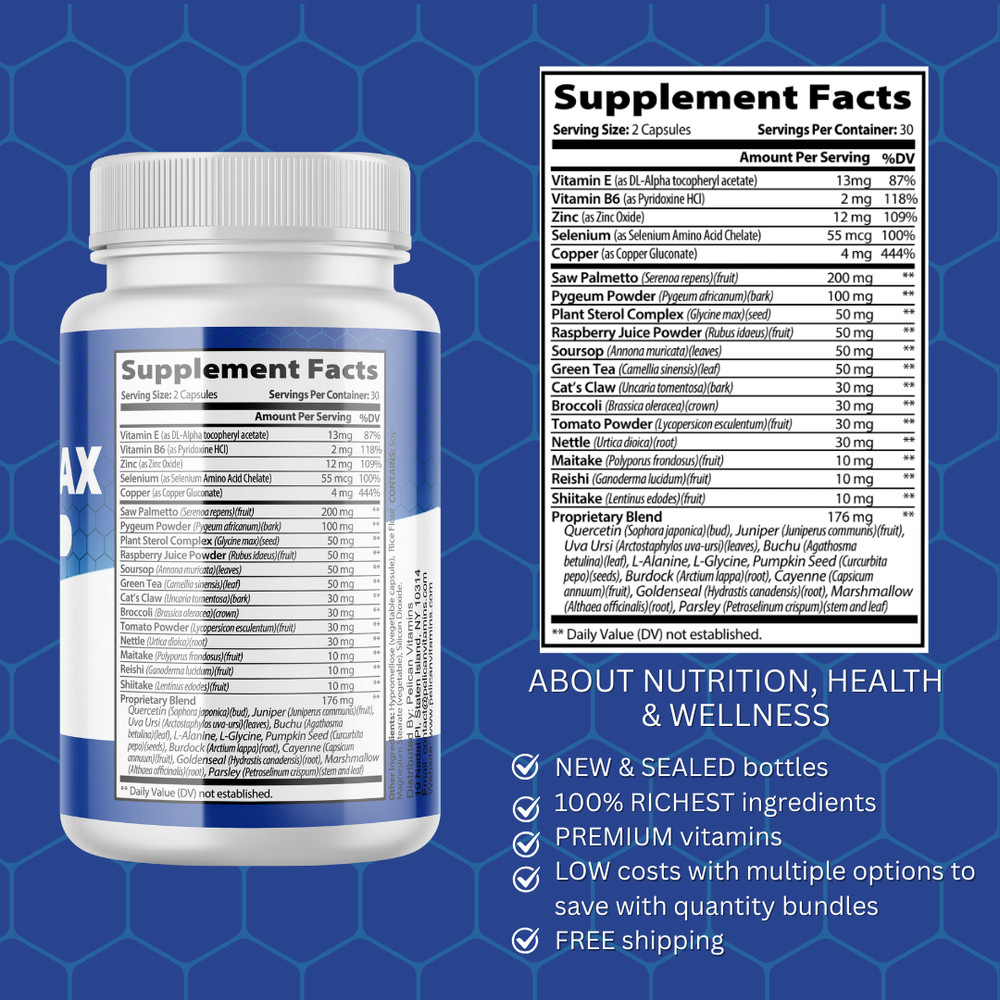 Prostomax- Prostate & Urinary Support- 4 Bottles- 240 Capsules