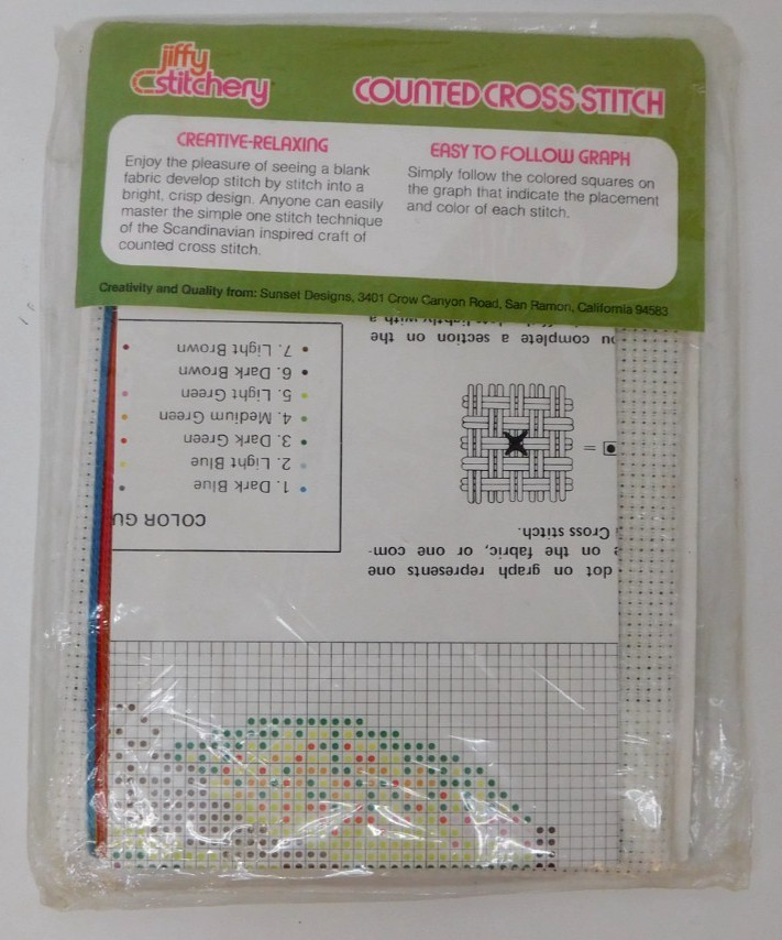Jiffy Stitchery Counted Cross Stitch Needlepoint Kit Spring Blossoms 5"x5" #911