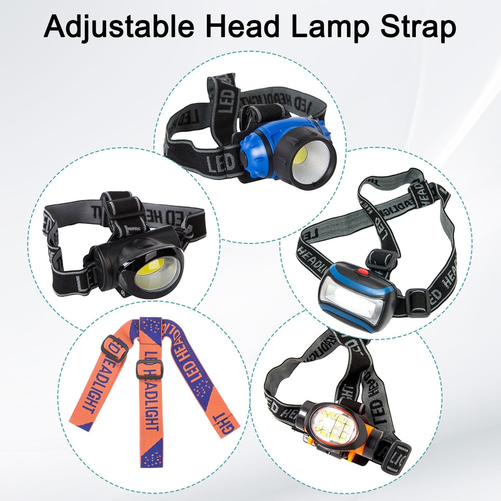 3-Pack Headlamp Strap Replacement Headband for Camping Orange Red,Blue