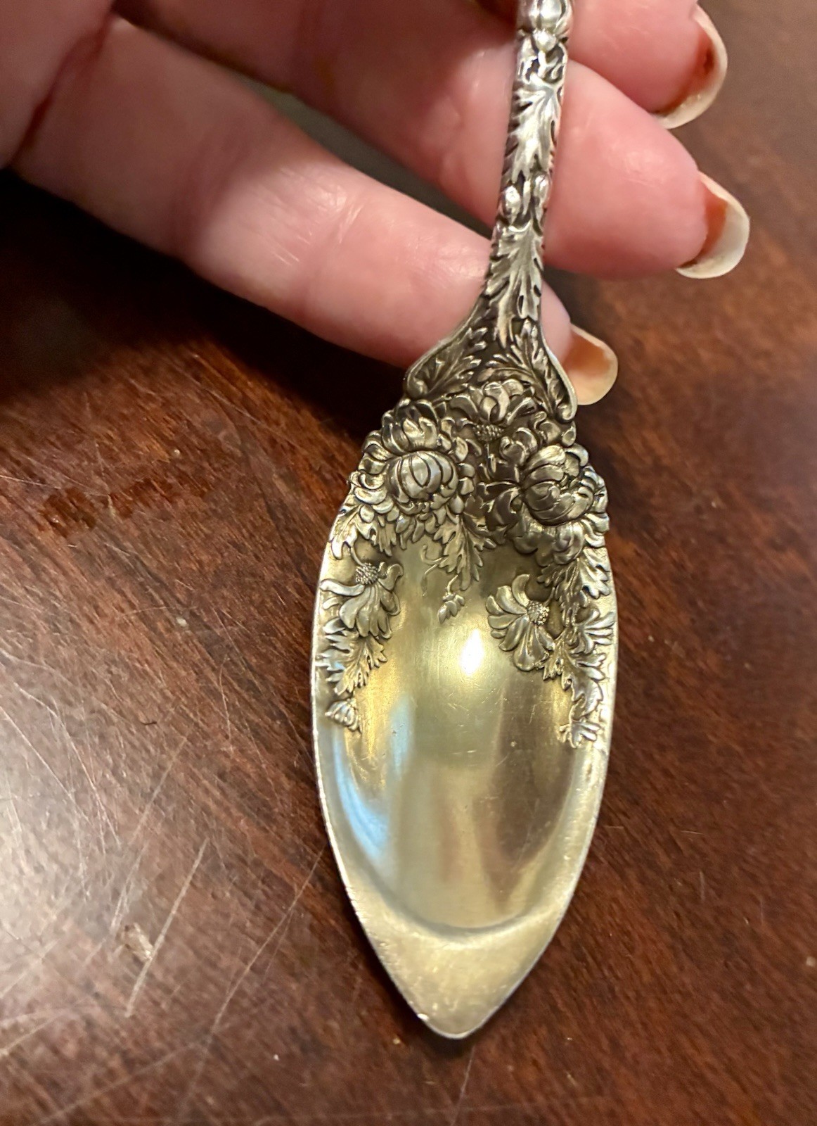 Antique Ornate Sterling Silver Grapefruit Spoons