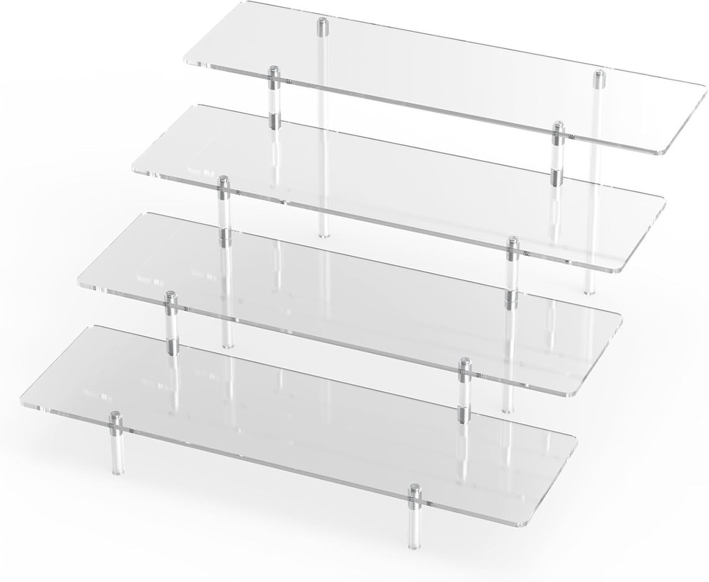 Acrylic Display Riser Stand Shelf Clear 4 Tier Cupcake Perfume