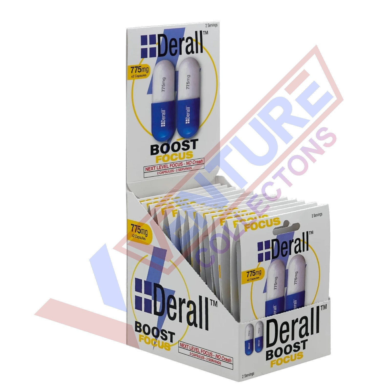 Derall Boost Focus 775mg Energy Concentration 2 Boxes - 48 Capsules - FREE SHIP
