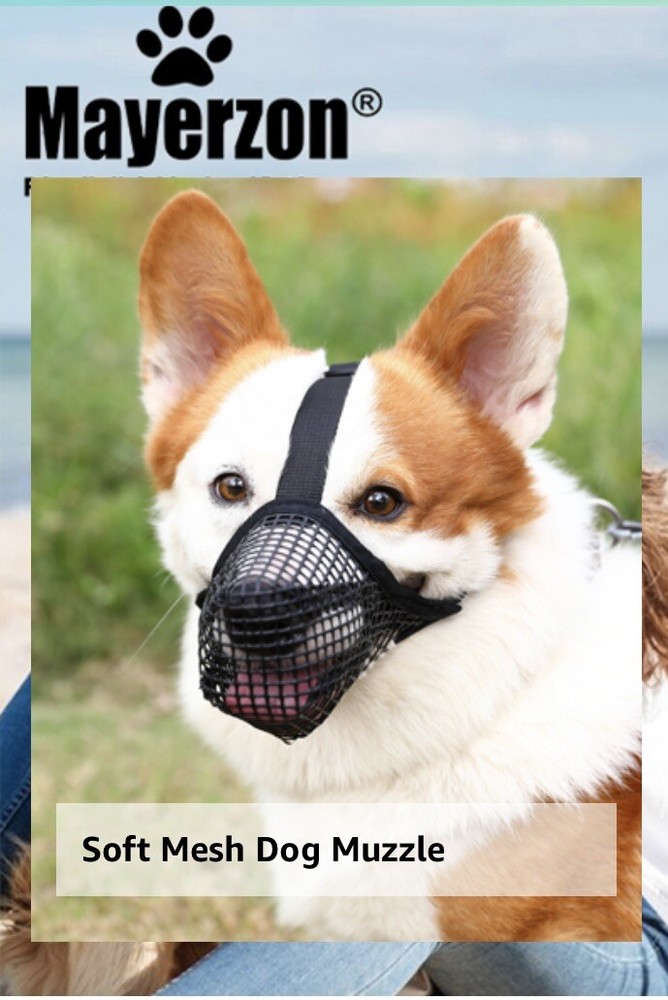 Mayerzon Breathable Mesh Dog Muzzle Adjustable Comfortable Black XS NWT