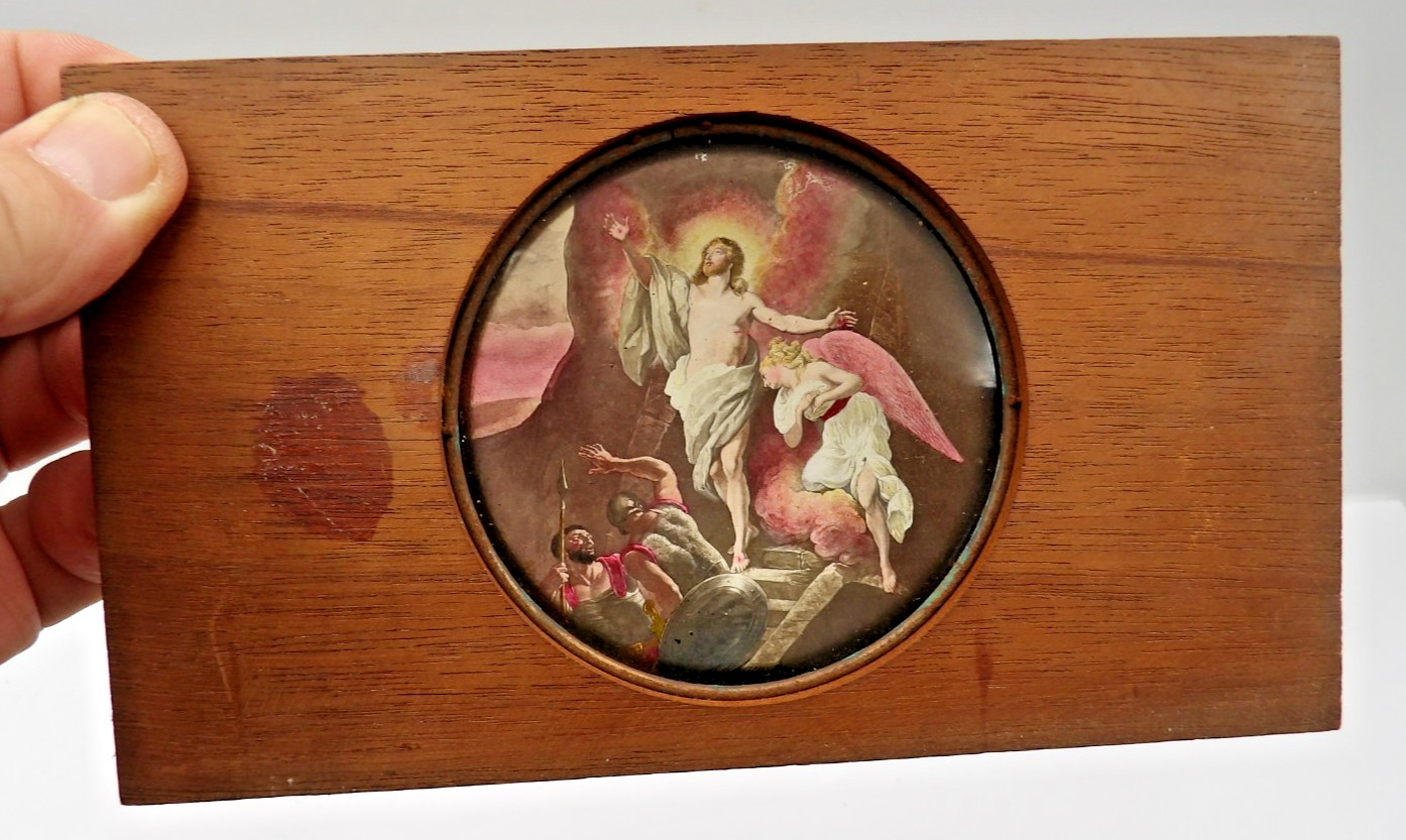 20 Magic Lantern 4x7 Wood Slides Christian Scenes