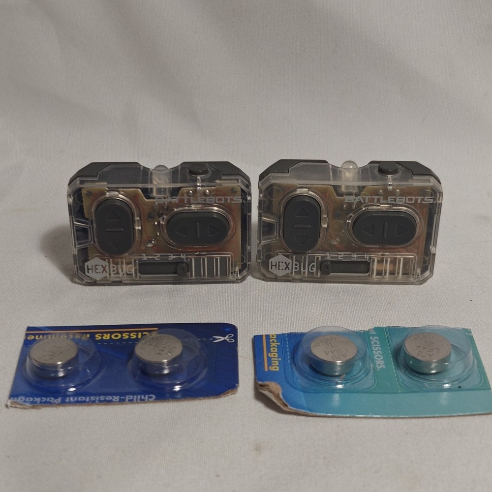 2 HEXBUG BattleBots Replacement Remote Controllers RC Pair Used New Batteries