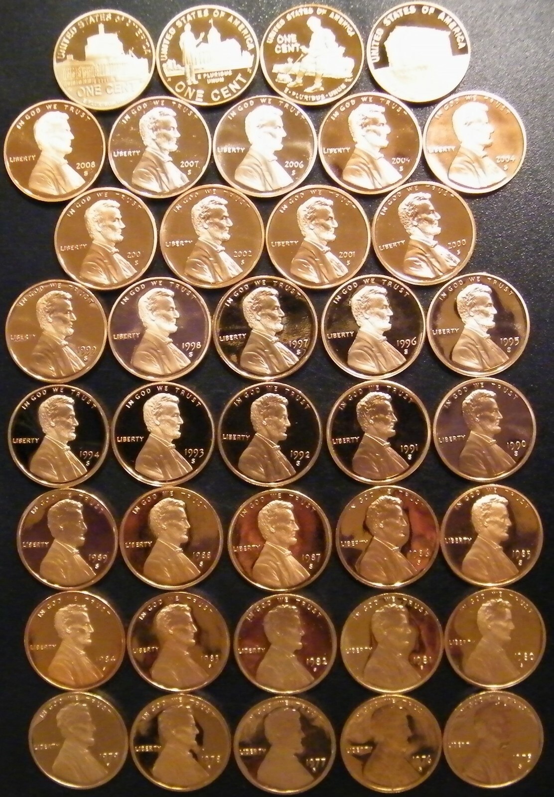 1975~2012 S Lincoln Penny Choice ~ Gem Proof Run 41 Coin Decade Set US Mint Lot