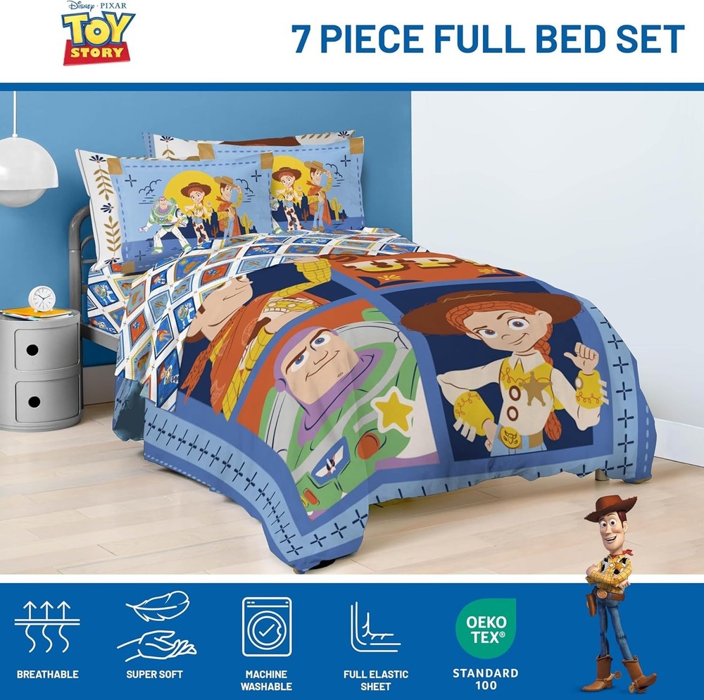 Blue Toy Story Bedding Set - Soft Microfiber Material