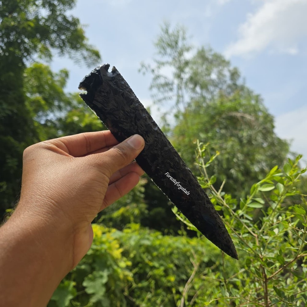 10 inch Black Obsidian Arrowhead