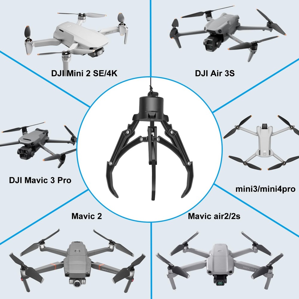 Drone Grasping & Airdrop System - Mantis Mechanical Claw Hook Large, Black