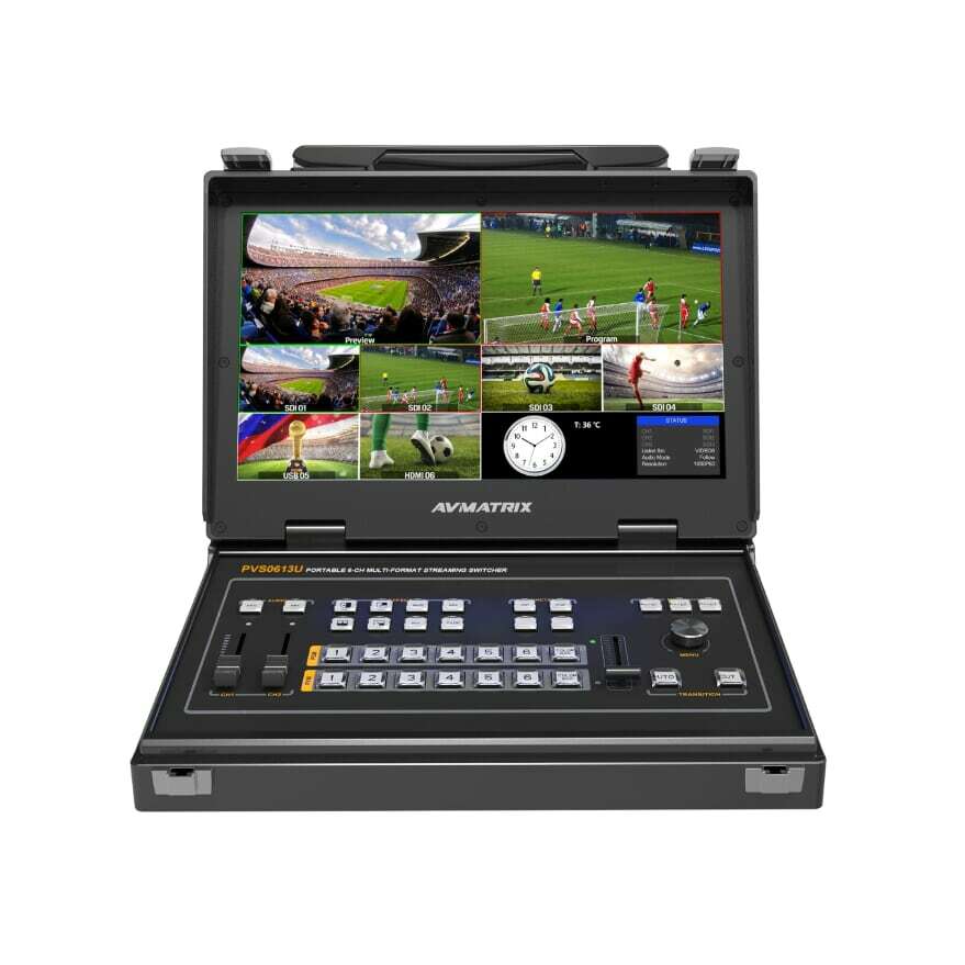 AVMATRIX PVS0613U 13.3" IPS FHD 6CH 4xSDI 2HDMI Multi-Format Streaming Switcher