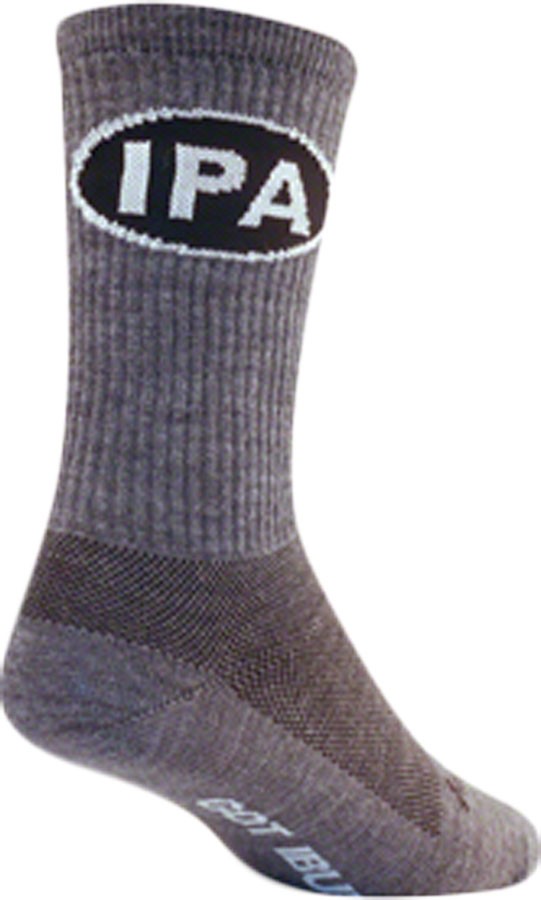 SockGuy IPA Crew Socks Large/XL Gray