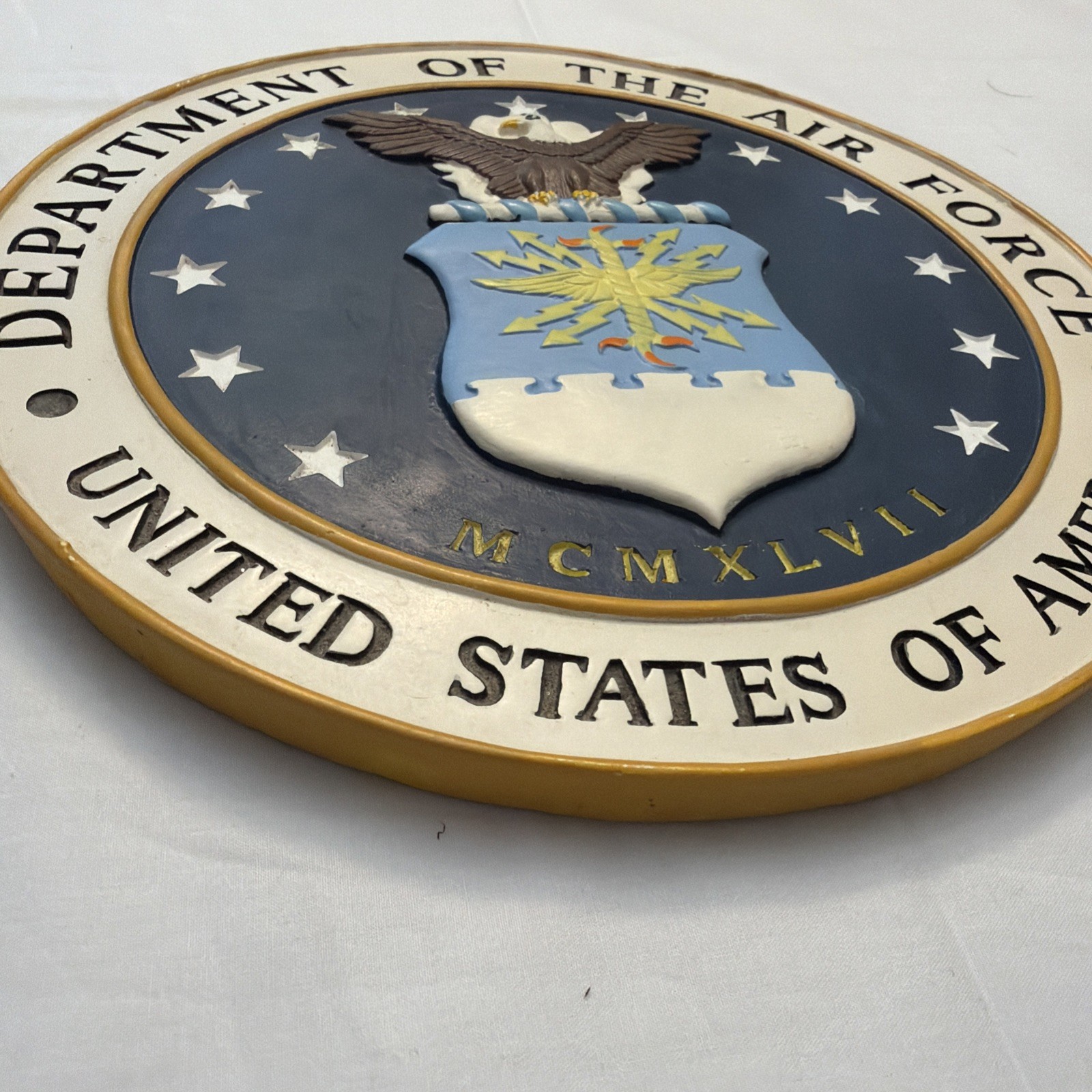 Dept Of The Air Force Stepping Stone Poly Resin Hanging Wall Plaque 9”