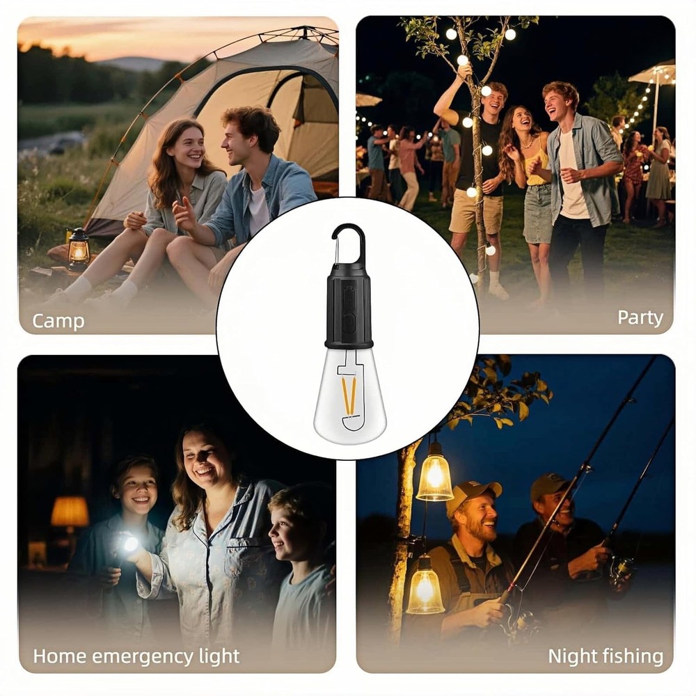 Versatile Hanging Camping Lantern - Lightweight, Rechargeable, and Durable