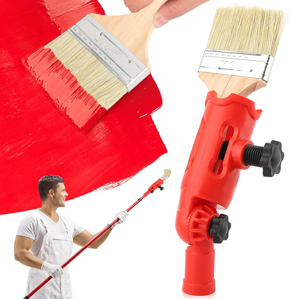 Multi Angle Paint Brush Extender with Brush, Roller Adapter for High Walls