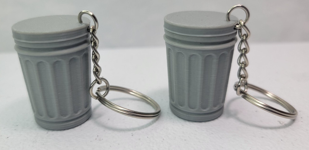 Mini Trashcan Pill Holder Secret Stash Keychain- 2 Pack