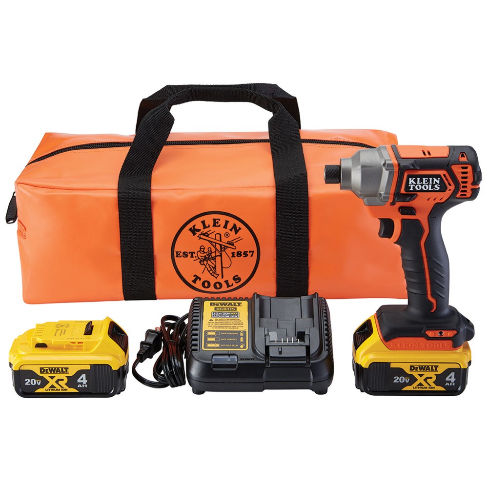 Klein Tools BAT20CD1 Battery-Operated Compact Impact Driver, Full Kit