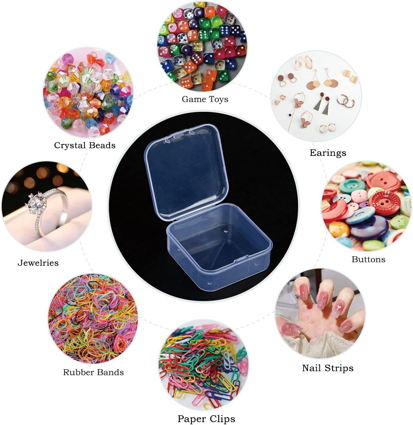 24x Small Plastic Storage Boxes for Coins, Screws, Jewelry