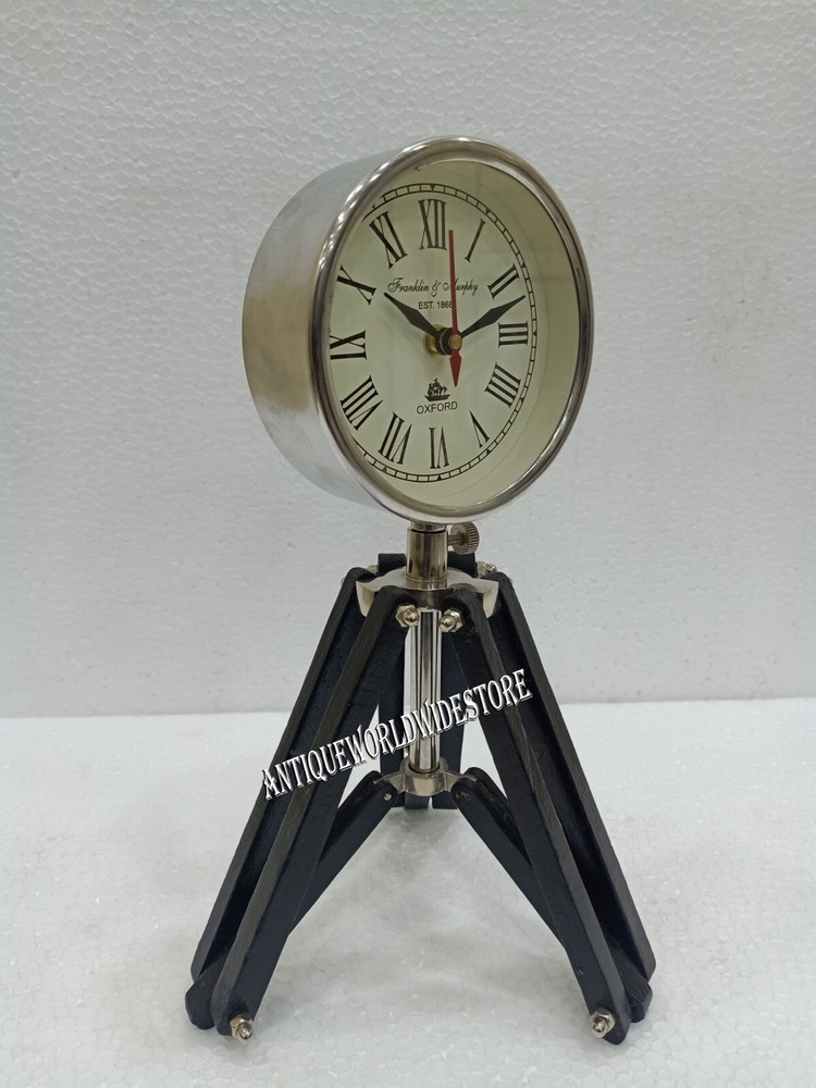 Tripod Table Clock with Adjustable Stand Heavy Quality Floor Standing Roman