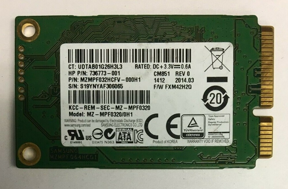 32GB mSATA SSD mixed brands
