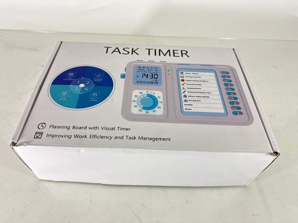 3-in-1 Visual Timer & ADHD Tool for Kids|Adults, Task Timer w/ Chore Chart Board