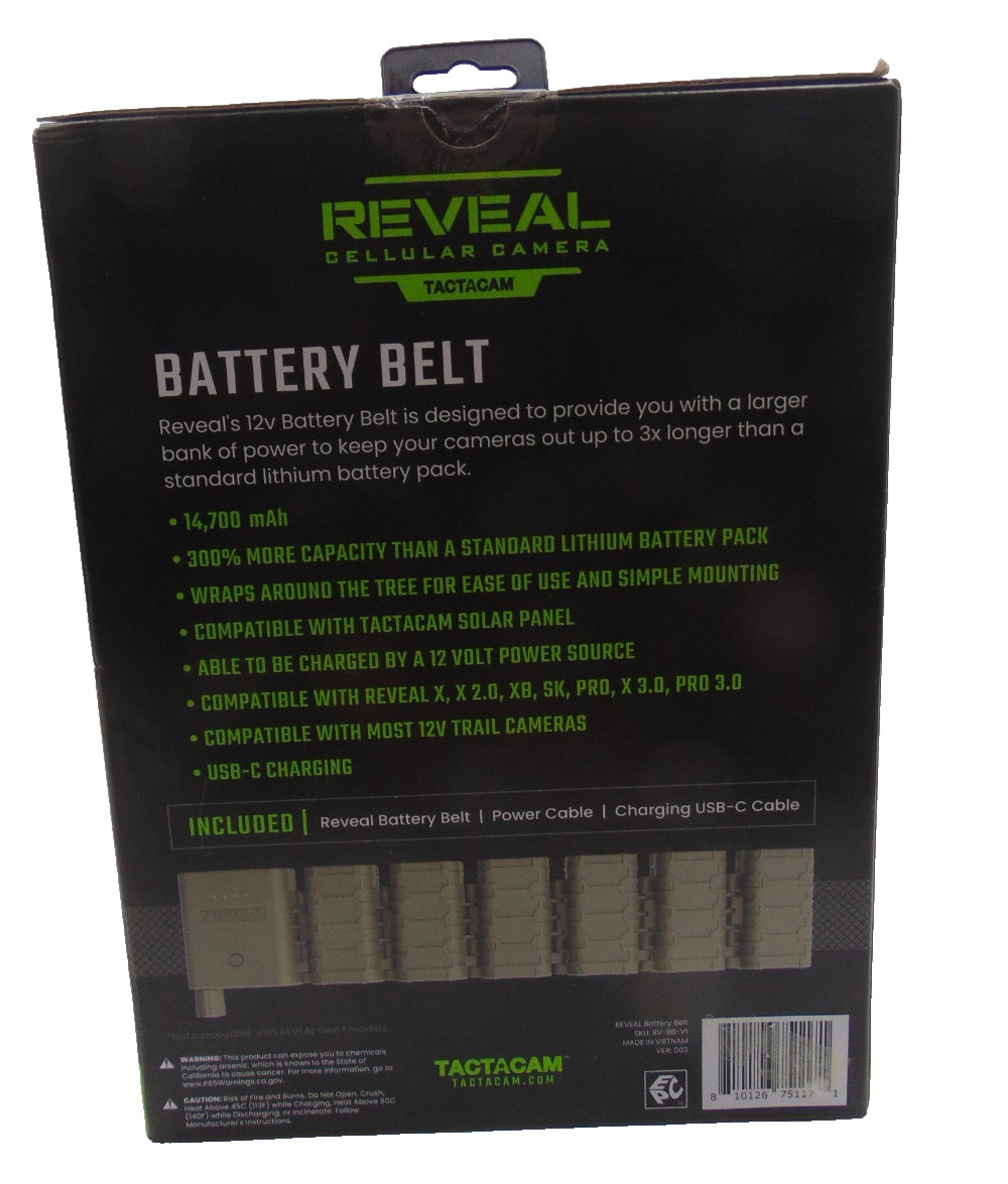 Tactacam Reveal Cellular Camera Reveal Battery Belt (RV-BB-V1)