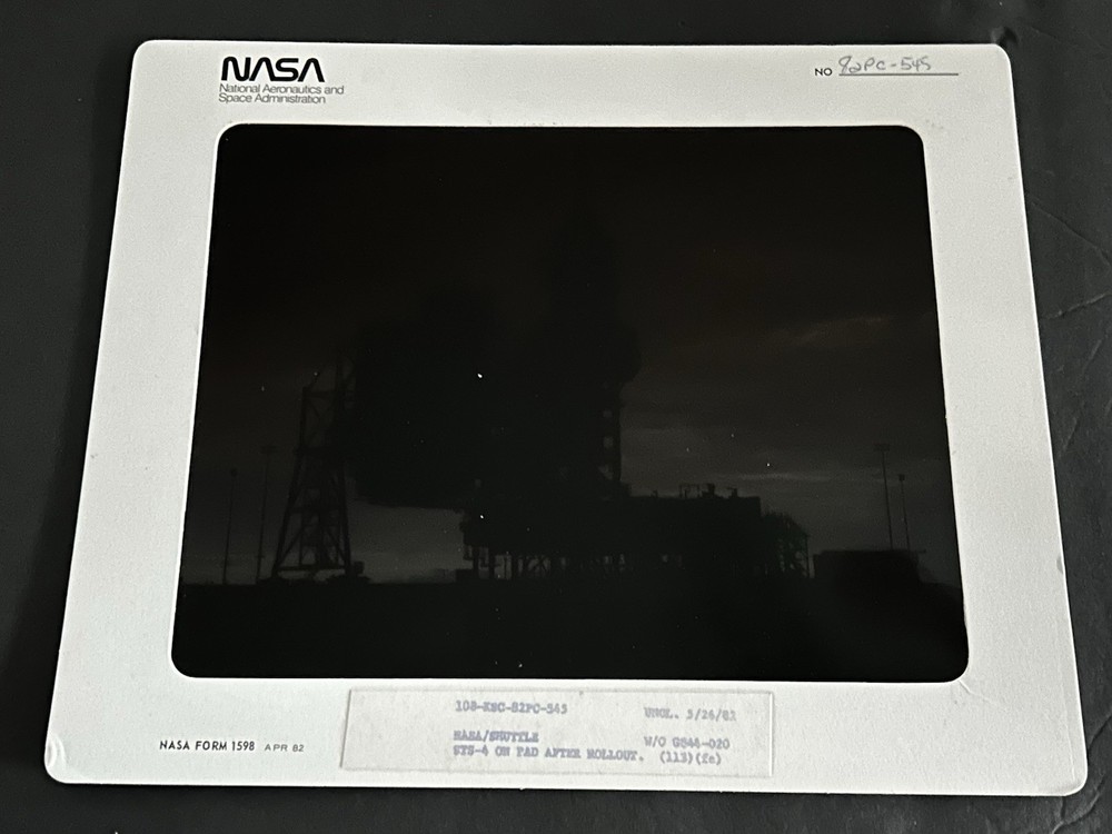 1982 NASA KSC Space Shuttle Columbia STS-4 Launchpad Presentation Transparency