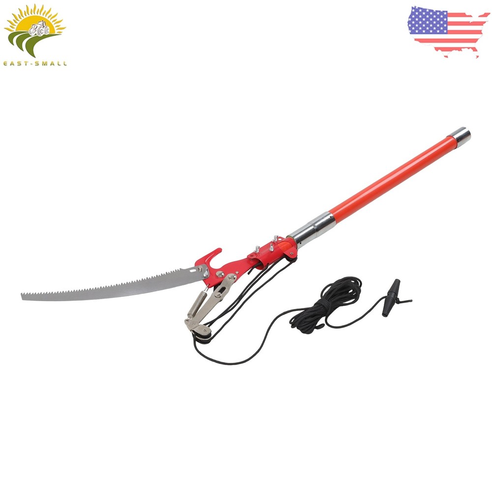 9-Section Telescoping Pole Saw Pruner 30ft Maximum Reach Orange Heavy-Duty