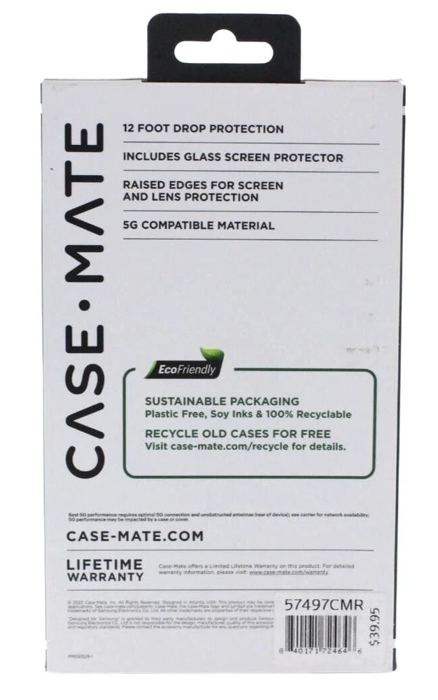 CaseMate Case for Galaxy A14 5G with Screen Protector Black