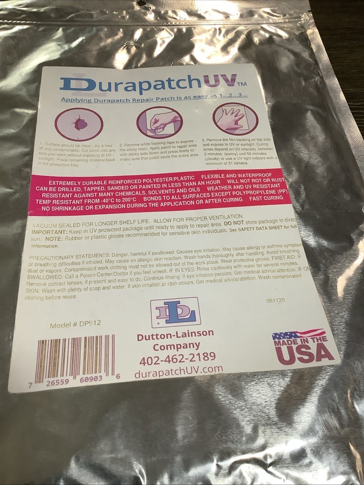 Dutton 56714 Durapatch UV Repair Patch 9 x 12 Ft