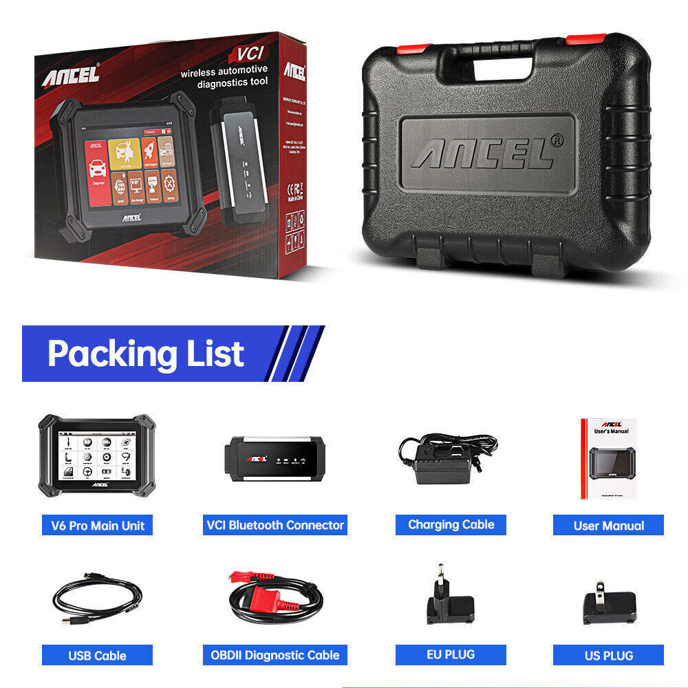 ANCEL V6 PRO OBD2 Scanner All System Key ECU Active Test Bluetooth VCI 25+ Reset