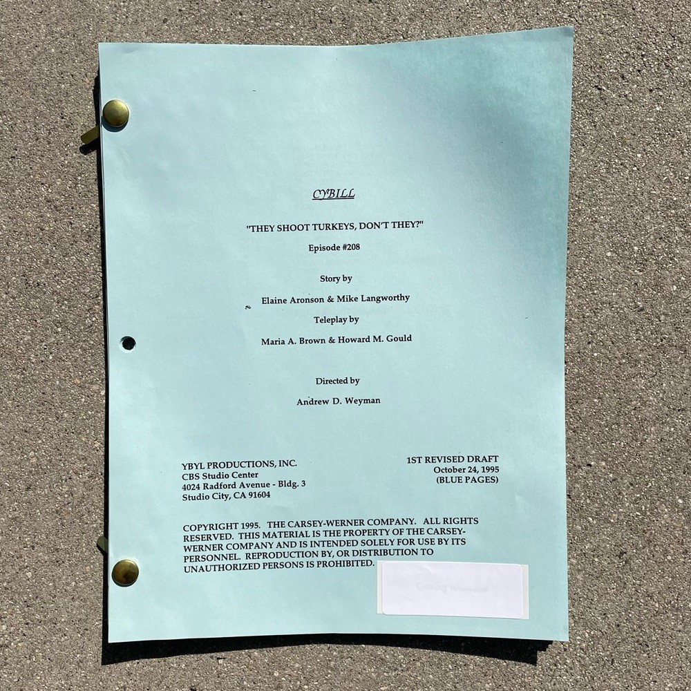 CYBILL 1995 TV Series SET Production Used Scripts Table Revised EP Drafts
