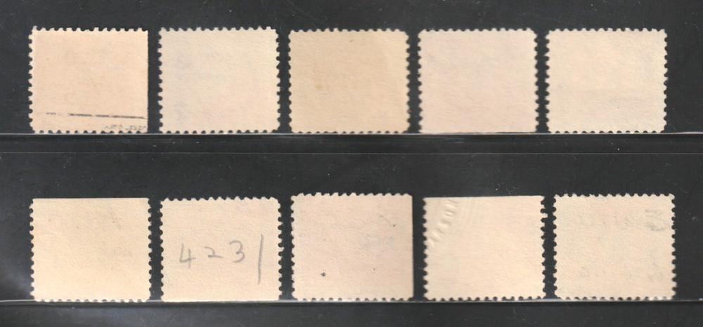 Scott # 234, Used, 10¢ Documentary, Manuscript Cancels, 10 Different