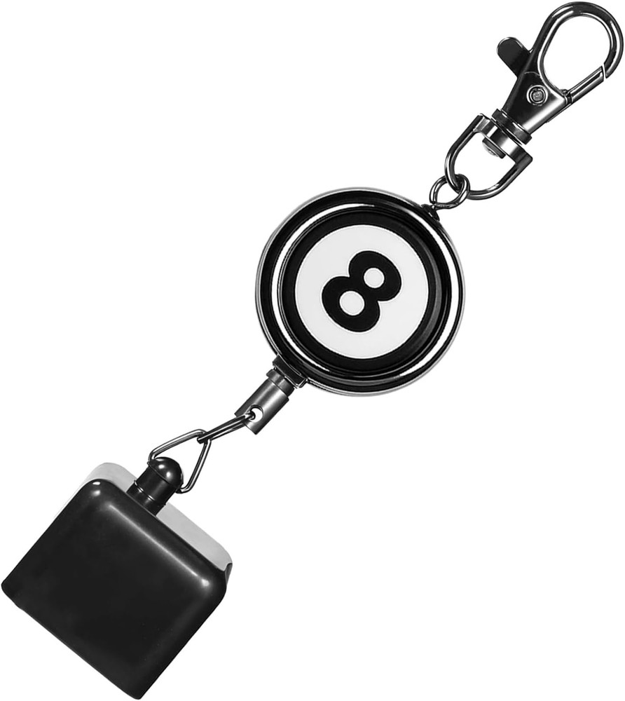 Pool Cue Chalk Holder Retractable Key Ring Snooker Billiard Table Accessory