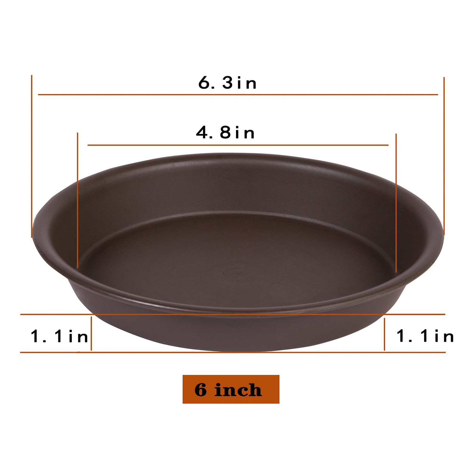 6 Pack Plant Saucer Tray 6“, 4 6 8 10 12 14 16 18 inch Saucers, Heavy Duty