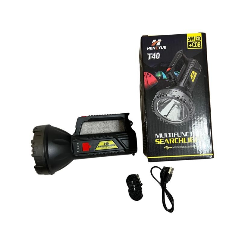HENOYUE T40 MULTIFUNCTION SEARCHLIGHTA MICRO USB CHARGING 5WLED+COB