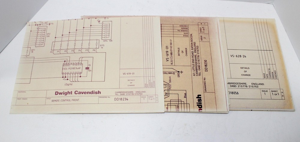 DWIGHT CAVENDISH VS-619-01 REMOTE CONTROL PANEL USER HANDBOOK & SCHEMATIC