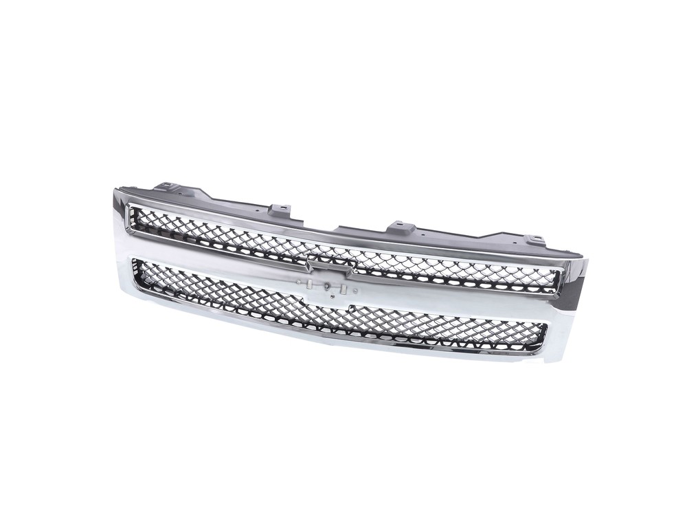 For 07-13 Chevy Silverado 1500 Grille Chrome Outer Frame With Black Mesh Insert