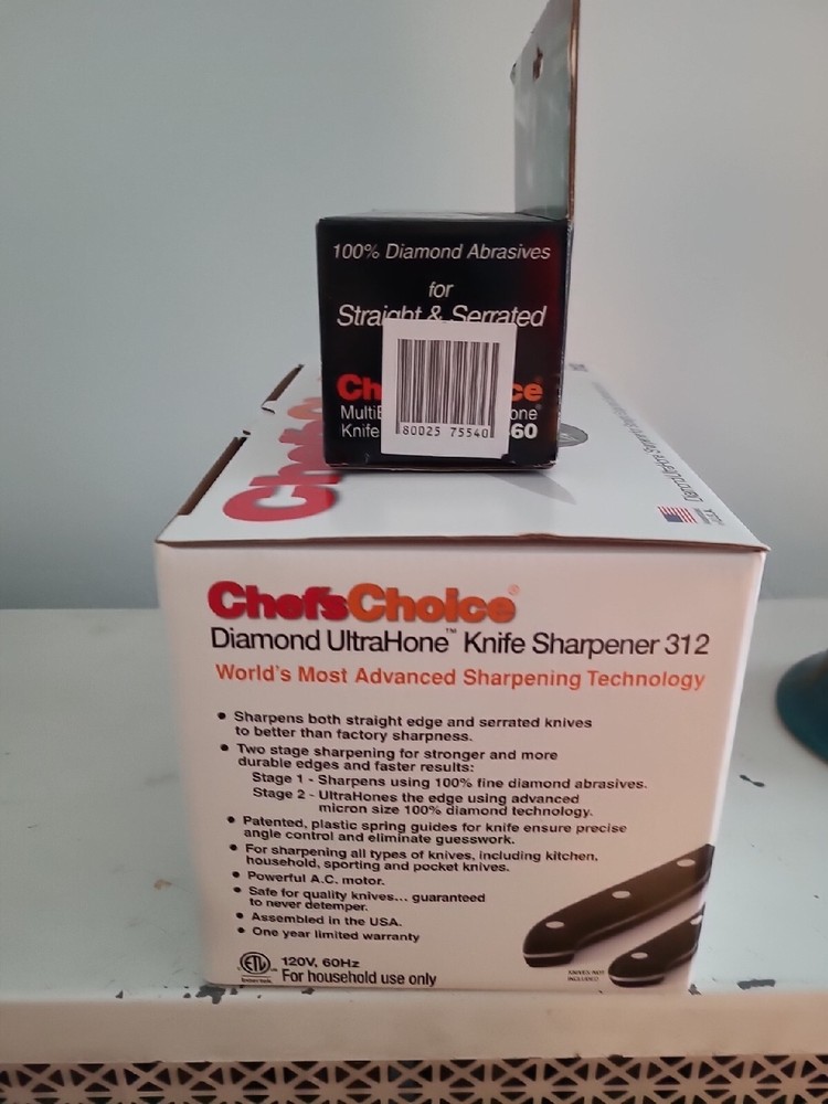 Chef's Choice: Model 312 = Electric Knife Sharpener - NEW! + CC Hone Sharpener.