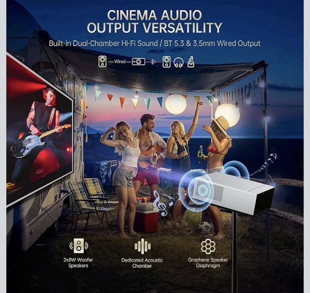 XIDU Portable Projector With Wi-fi & Bluetooth Model M26