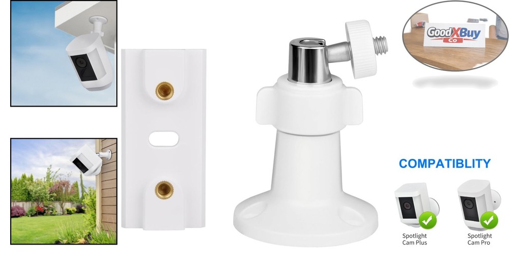 White Wall Mount for Spotlight Cam Plus/Pro Adjustable Camera Bracket 1-Pack