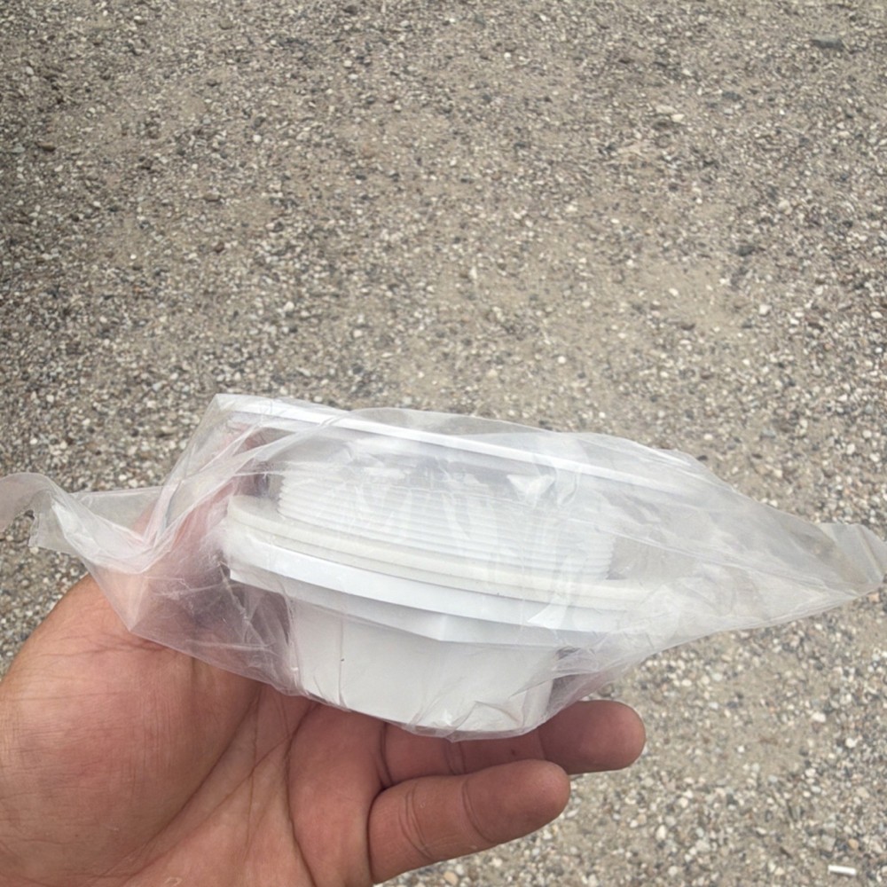 White Round Plastic Matte Shower Drain Grate Cover