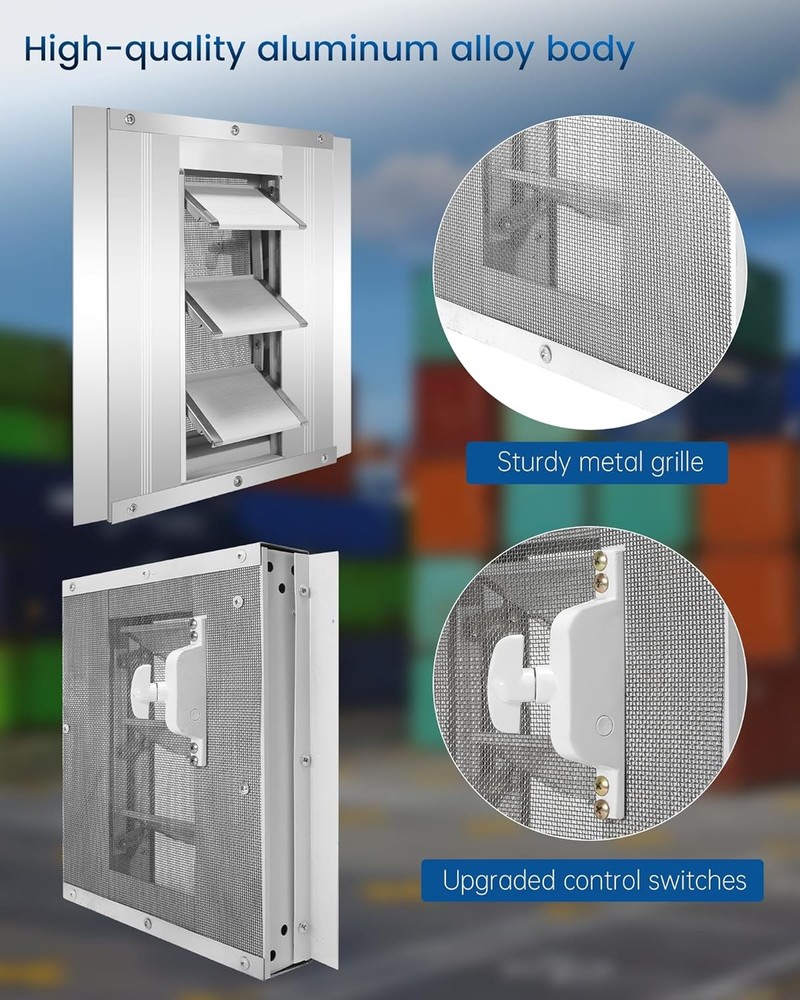 Shipping Container Vent with Metal Mesh, Increase Air Circulation (2-Pack)