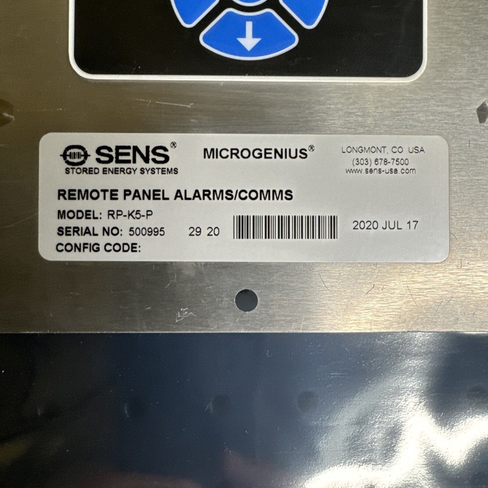 Sens Microgenius Remote Panel Alarms/Comms Model RP-K5-P