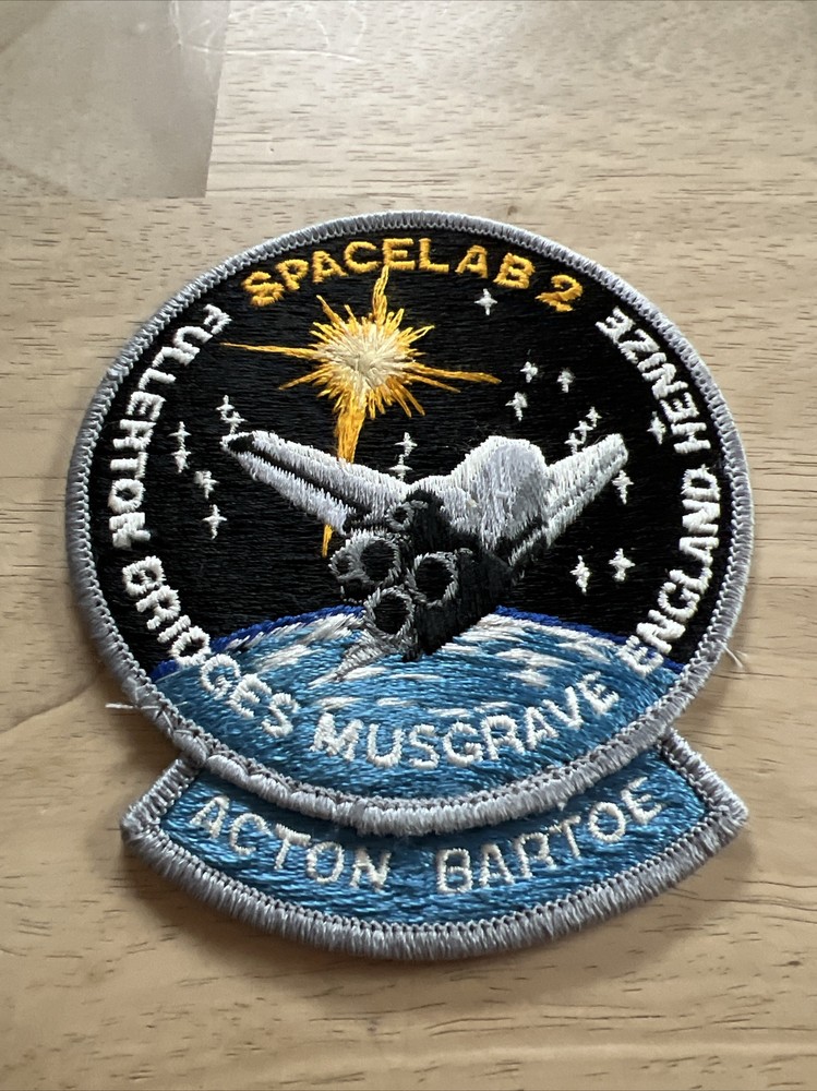 US NASA Space SHUTTLE Program Patch SPACELAB 2 ACTON BARTOE FULLERTON BRIDGES