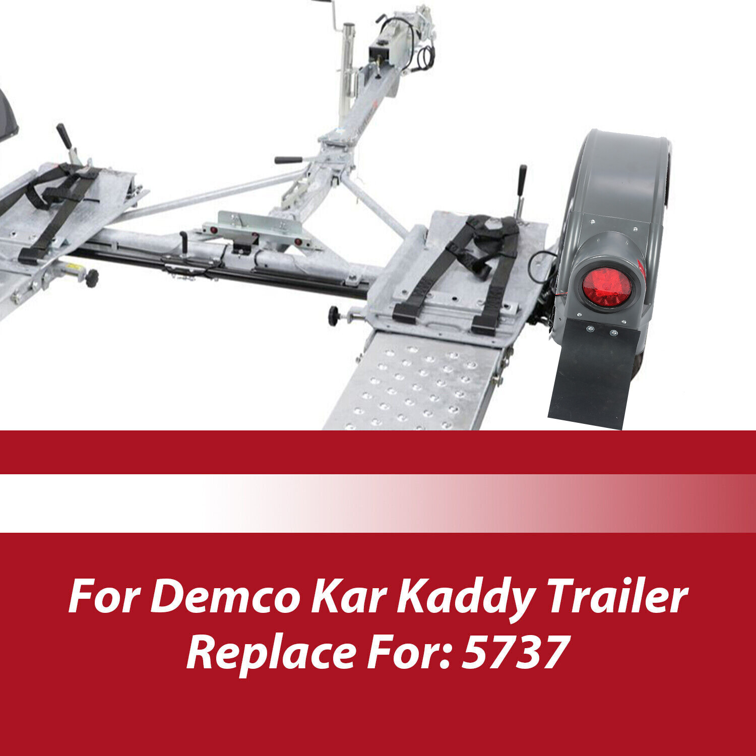 Right Fender Flare Plastic Gray W/ Sealed Light For Demco Kar Kaddy Trailer