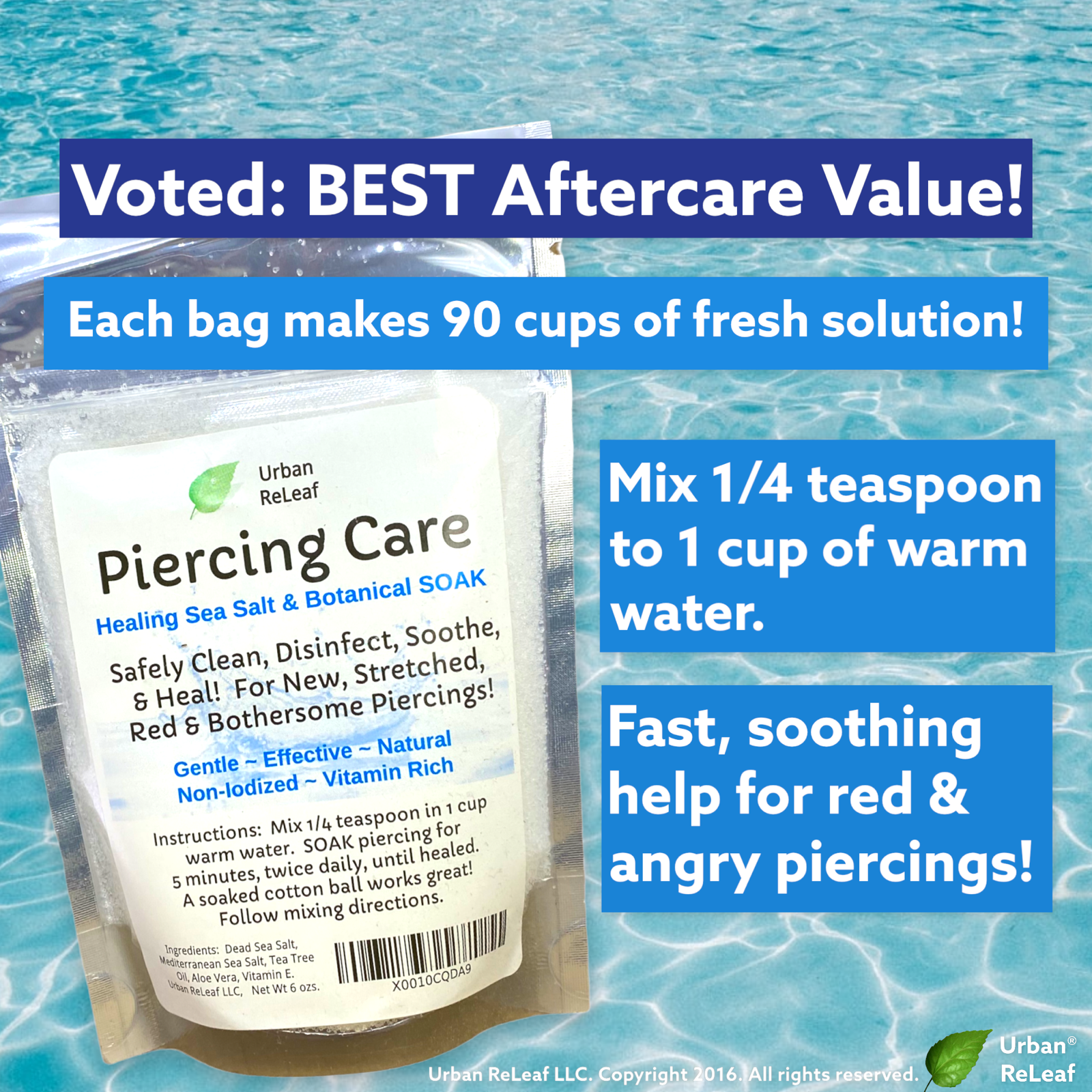 Urban ReLeaf Piercing Care Concentrate Bag! Heal Red Angry Bump Itchy Aftercare