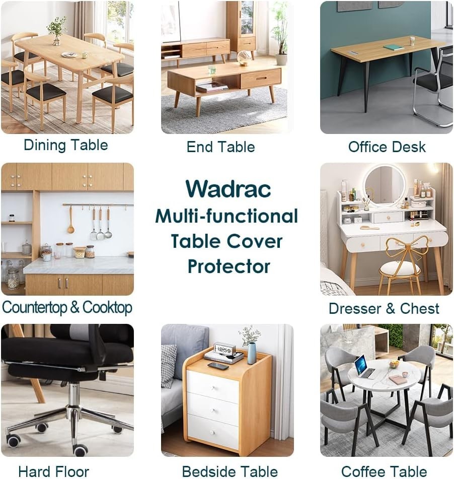 14x24 Clear Desk Blotter Mat - Waterproof Table Protector & Easy Clean Surface