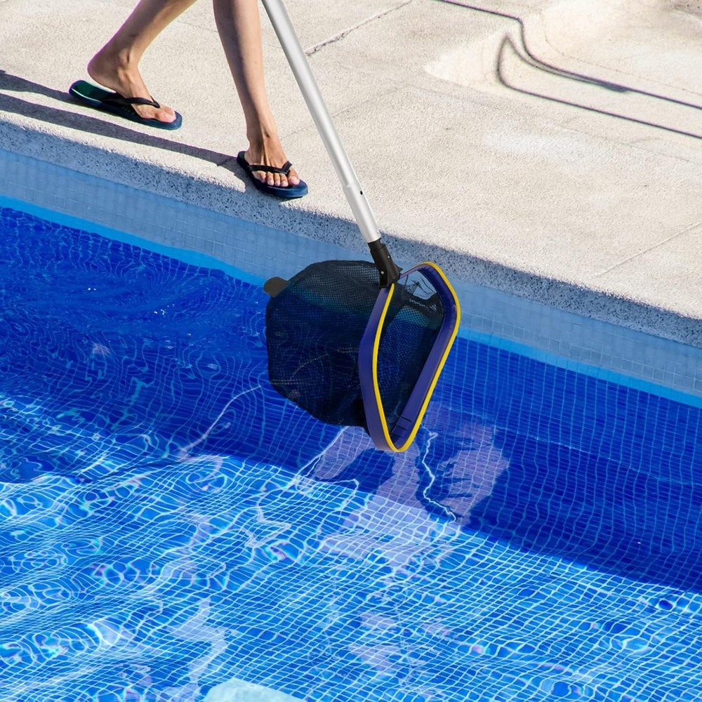 Lightweight Adjustable Pool Rake Net with 10ft Pole for Easy Debris Removal