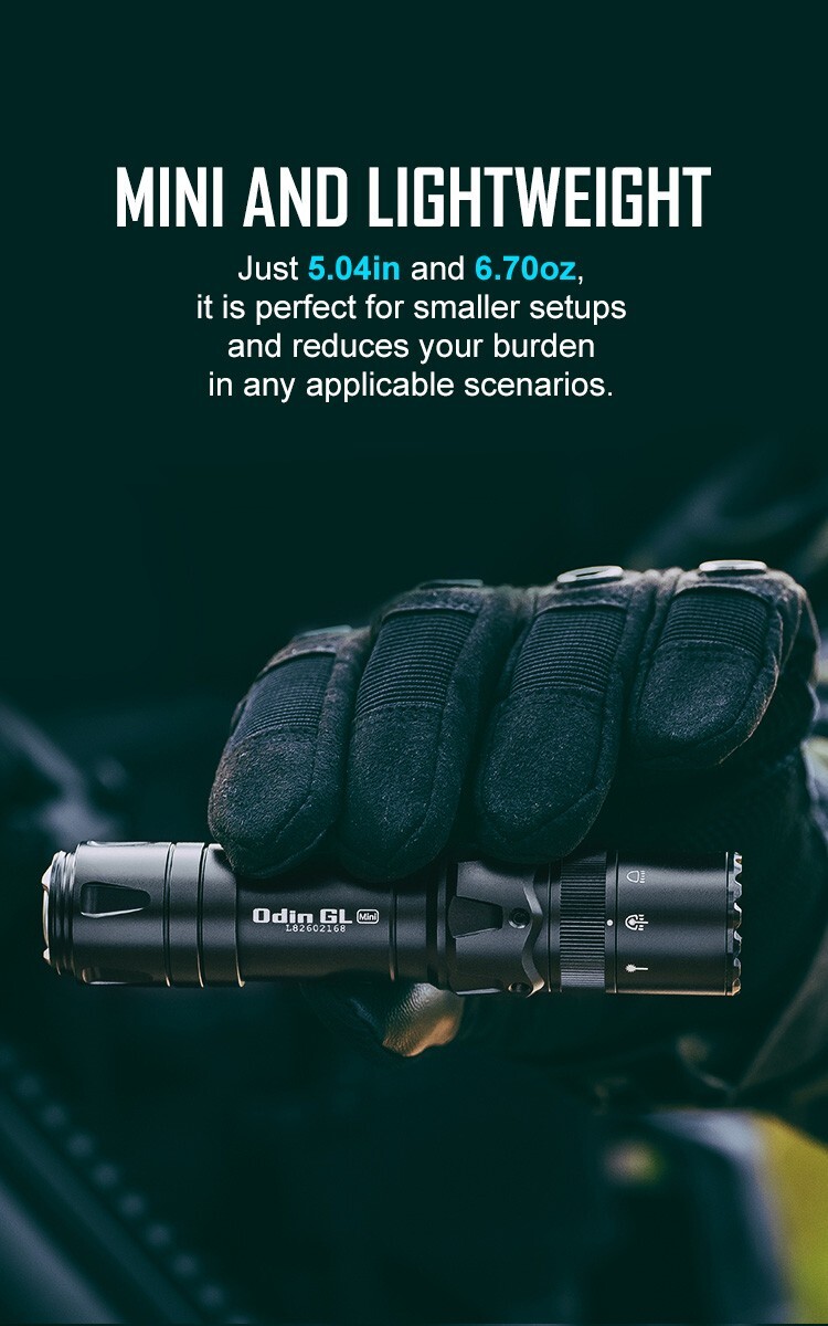 Olight Odin GL Mini 1000 Lumen Tactical Flashlight, White LED & Green Laser